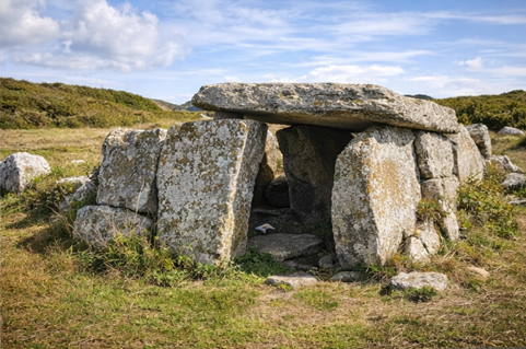 Prehistoric stone monument on Alderney island