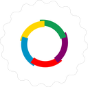 The Flag of Organisation internationale de la Francophonie (OIF) Scallop Circle