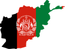 The Flag of Afghanistan Map