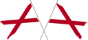 The Flag of Alabama Crossed Flags