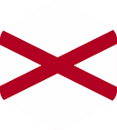 The Flag of Alabama Rounded Hexagon