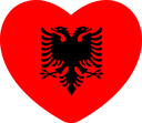 The Flag of Albania Heart