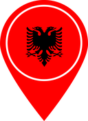 The Flag of Albania Map Pin