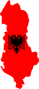 The Flag of Albania Map