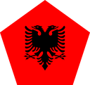 The Flag of Albania Pentagon