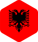 The Flag of Albania Rounded Hexagon