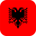 The Flag of Albania Rounded Square