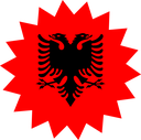 The Flag of Albania Star Burst