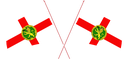 The Flag of Alderney Crossed Flags