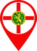 The Flag of Alderney Map Pin