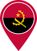 The Flag of Angola Map Pin