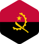 The Flag of Angola Rounded Hexagon