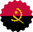 The Flag of Angola Scallop Circle