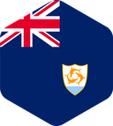 The Flag of Anguilla Rounded Hexagon