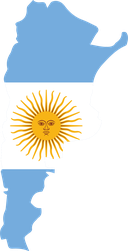 The Flag of Argentina Map