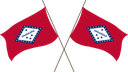 The Flag of Arkansas Crossed Flags