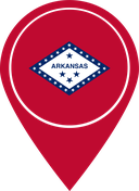 The Flag of Arkansas Map Pin