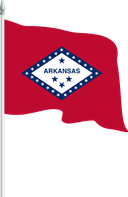 The Flag of Arkansas Pole Flag II