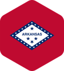 The Flag of Arkansas Rounded Hexagon