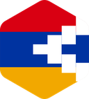 The Flag of Artsakh Rounded Hexagon