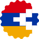 The Flag of Artsakh Scallop Circle