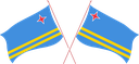 The Flag of Aruba Crossed Flags
