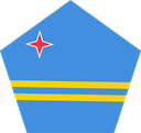 The Flag of Aruba Pentagon