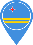 The Flag of Aruba Map Pin