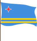 The Flag of Aruba Pole Flag III