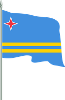 The Flag of Aruba Pole Flag II