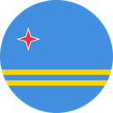 The Flag of Aruba Round
