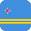 The Flag of Aruba Rounded Square