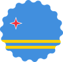 The Flag of Aruba Scallop Circle