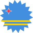 The Flag of Aruba Star Burst