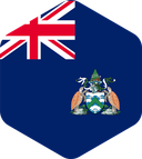 The Flag of Ascension Island Rounded Hexagon