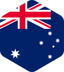 The Flag of Australia Rounded Hexagon
