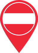 The Flag of Austria Map Pin