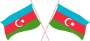 The Flag of Azerbaijan Crossed Flags