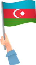 The Flag of Azerbaijan Handheld