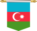 The Flag of Azerbaijan Hanging Banner III