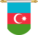 The Flag of Azerbaijan Hanging Banner II