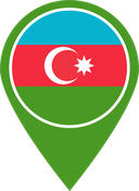 The Flag of Azerbaijan Map Pin