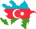 The Flag of Azerbaijan Map