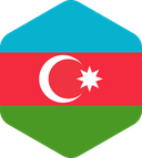 The Flag of Azerbaijan Rounded Hexagon