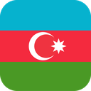 The Flag of Azerbaijan Rounded Square