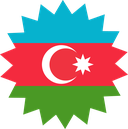 The Flag of Azerbaijan Star Burst