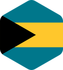 The Flag of Bahamas Rounded Hexagon