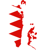 The Flag of Bahrain Map