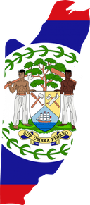 The Flag of Belize Map