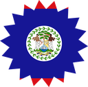 The Flag of Belize Star Burst